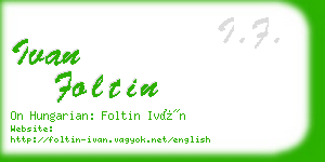 ivan foltin business card